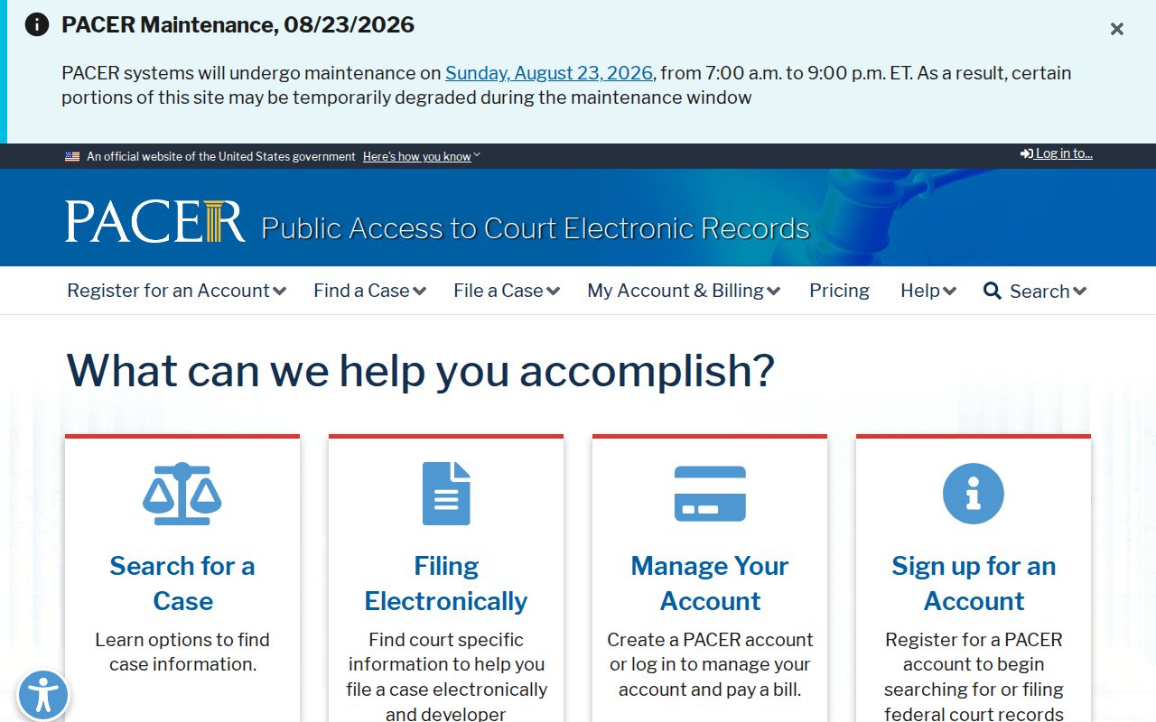 Douglas County case search PACER federal court records