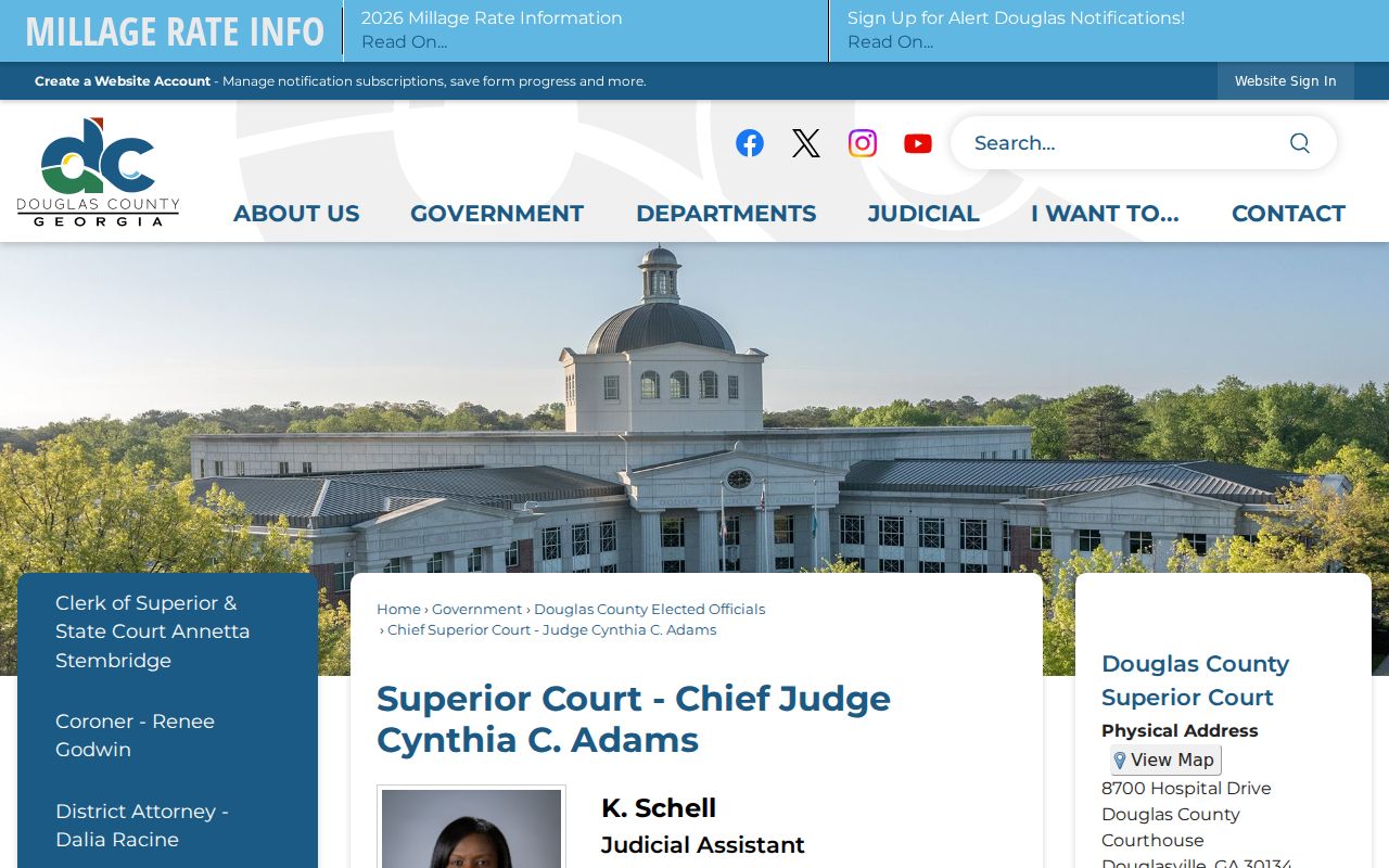 Douglas County court calendar, Chief Judge Adams court page