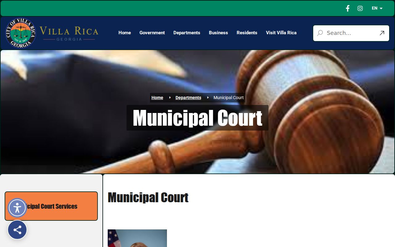 Villa Rica Municipal Court at the Holt-Bishop Justice Center for the Villa Rica court docket