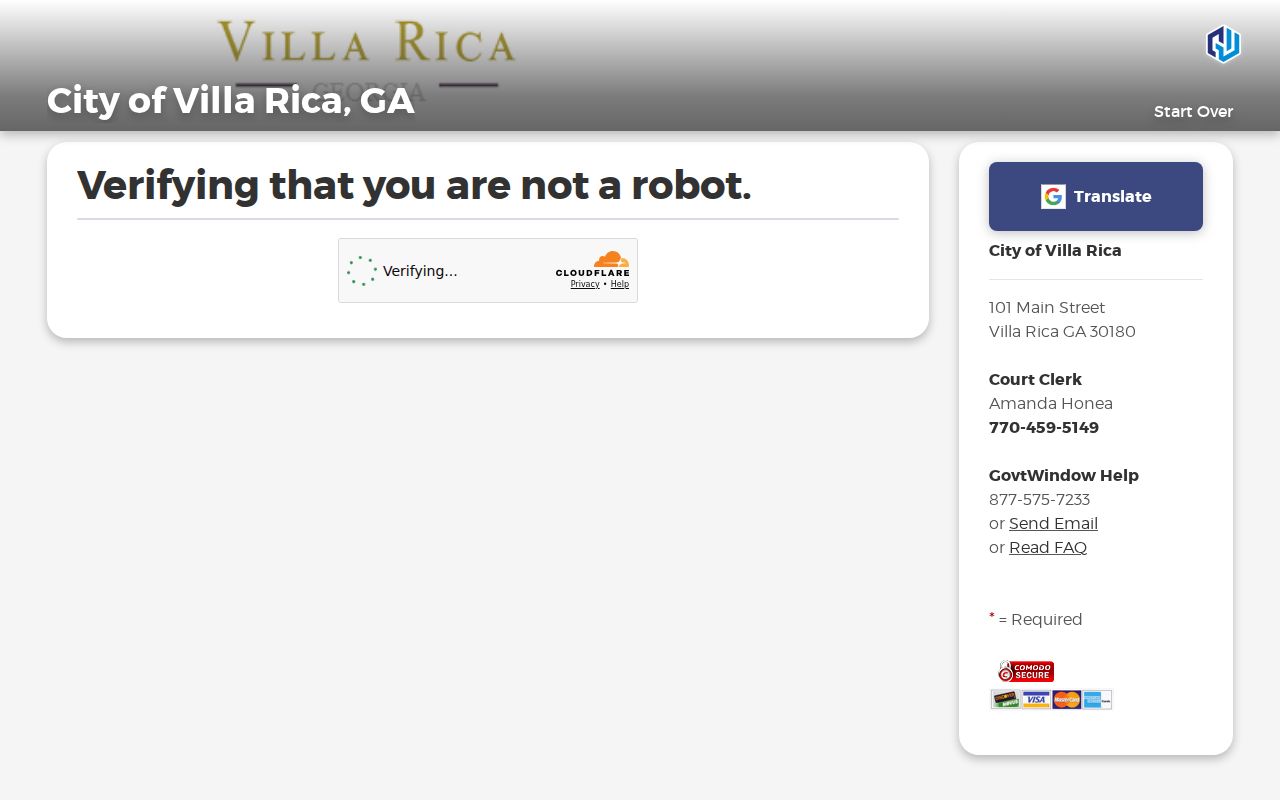 Villa Rica ticket lookup route for Villa Rica court docket access